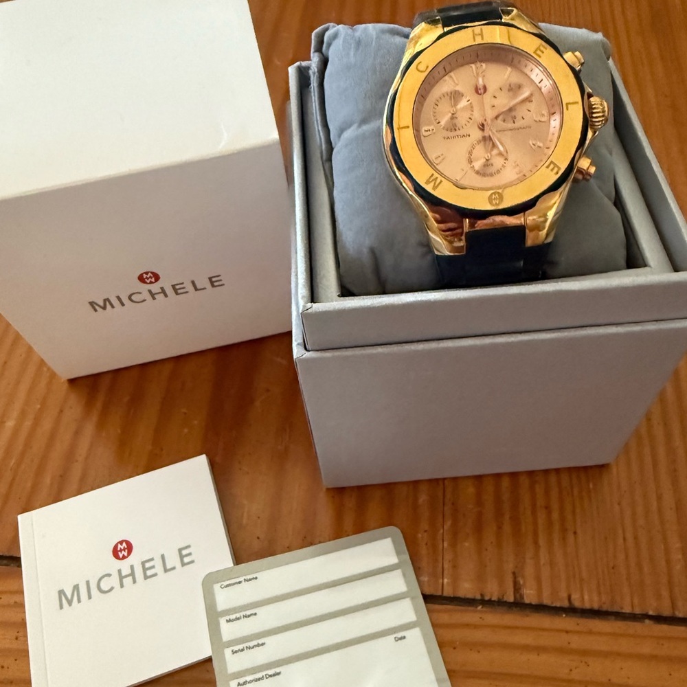 Michele Black Jelly Rose Gold w new battery